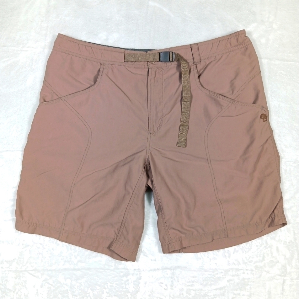 Mountain Hardwear Shorts Mens 38 Long Tan Canyon Belted Outdoor Hybrid Hiking